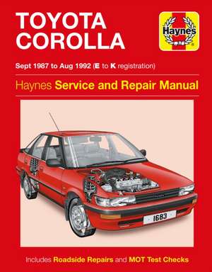 Toyota Corolla Service And Repair Manual – 87–92 de Haynes