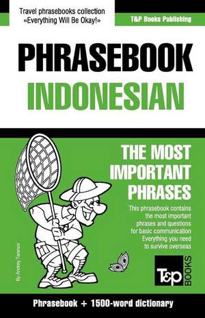 English-Indonesian Phrasebook and 1500-Word Dictionary de Andrey Taranov