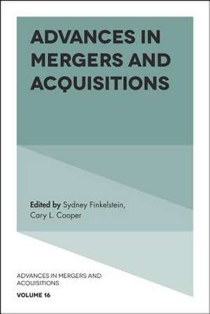 Advances in Mergers and Acquisitions de Sydney Finkelstein