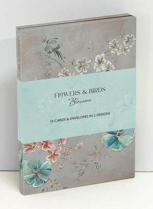 Flowers & Birds Blossom Wallet Notecards de Lucy Hunter