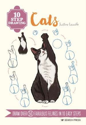 10 Step Drawing: Cats de Justine Lecouffe