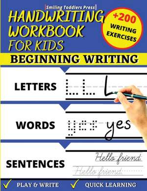 HANDWRITING WORKBOOK FOR KIDS de Smiling Toddlers Press