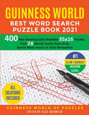 Guinness World Best Word Search Puzzle Book 2021 #1 Slim Format Medium Level de Guinness World of Puzzles