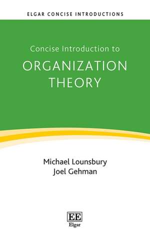 Concise Introduction to Organization Theory – From Ontological Differences to Robust Identities de Michael Lounsbury