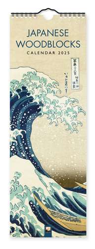 Japanese Woodblocks Slim Calendar 2025 (Art Calendar) de Flame Tree Studio