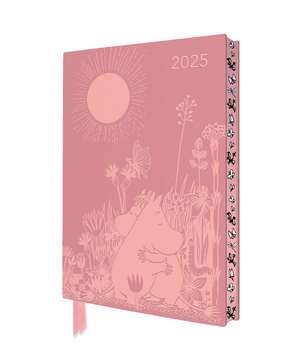 Moomin Love 2025 Artisan Art Vegan Leather Diary Planner - Page to View with Notes de Flame Tree Studio