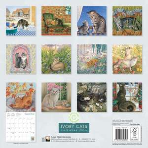 Ivory Cats by Lesley Anne Ivory Wall Calendar 2026 (Art Calendar) de Flame Tree Studio