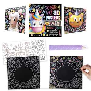 Scratch Art 3D Posters: Unicorn & Friends de Igloo Books Ltd