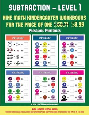 Preschool Printables (Kindergarten Subtraction/taking away Level 1) de James Manning