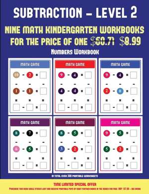 Numbers Workbook (Kindergarten Subtraction/taking away Level 2) de James Manning