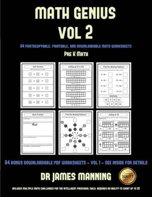 Pre K Math (Math Genius Vol 2) de James Manning