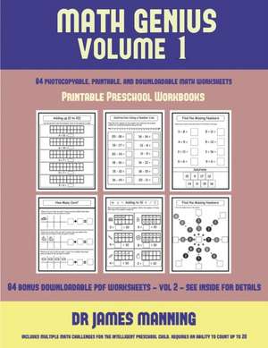 Printable Preschool Workbooks (Math Genius Vol 1) de James Manning