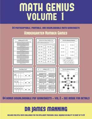 Kindergarten Number Games (Math Genius Vol 1) de James Manning