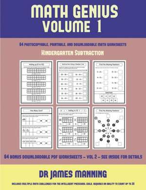 Kindergarten Subtraction (Math Genius Vol 1) de James Manning