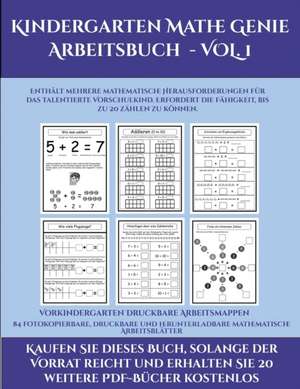 Vorkindergarten Druckbare Arbeitsmappen (Kindergarten Mathe Genie Arbeitsbuch - VOL. 1) de Jessica Windham