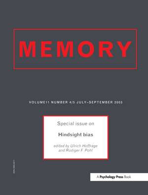 Hindsight Bias: A Special Issue of Memory de Ulrich Hoffrage