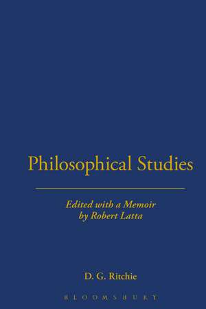 Philosophical Studies de David George Ritchie