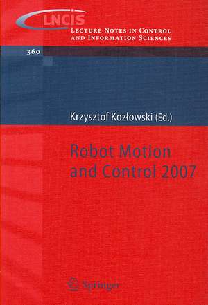 Robot Motion and Control de Krzysztof R Kozlowski