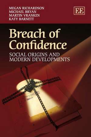 Breach of Confidence – Social Origins and Modern Developments de Megan Richardson