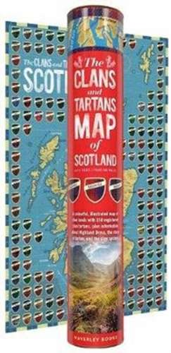 The Clans and Tartans Map of Scotland de Waverley Books