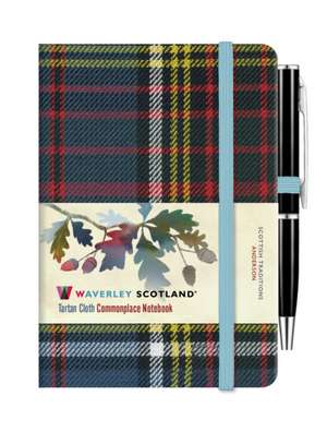 Waverley Anderson Tartan cloth mini notebook with pen de Waverley Scotland