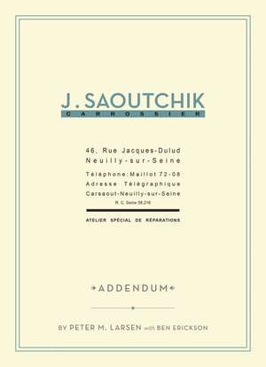 J. Saoutchik Carrossier: Addendum de Peter M Larsen