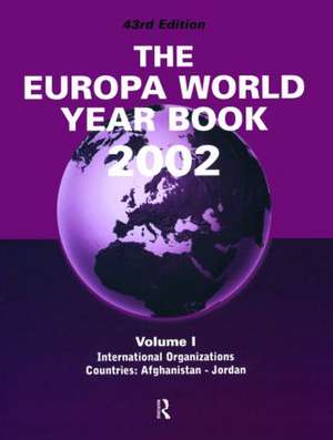 Europa World Year Bk 2002 V1 de Europa Publications