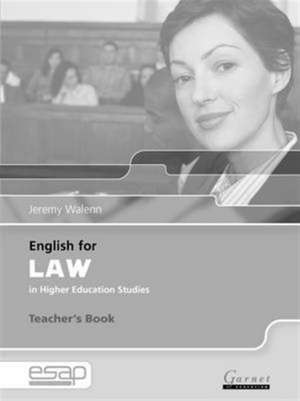 English for Law in Higher Education Studies de Jeremy Walenn