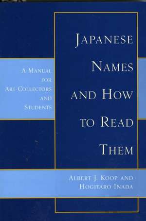 Japanese Names & How to Read Them: A Manual for Art Collectors and Students de Albert J. Koop