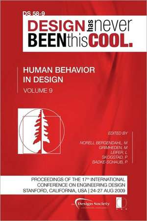 Proceedings of Iced'09, Volume 9, Human Behaviour in Design: Journey to the Voids de Martin Grimheden