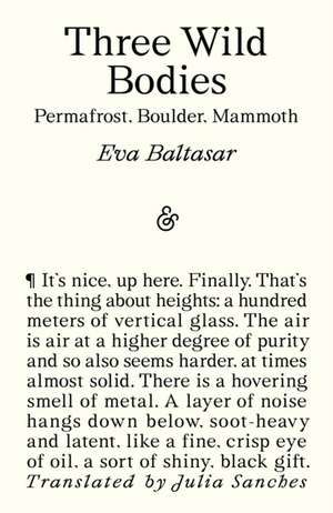 Three Wild Bodies de Eva Baltasar