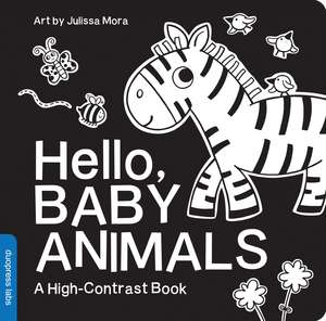 Hello, Baby Animals: A Durable High-Contrast Black-and-White Board Book for Newborns and Babies de Duopress