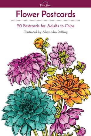 Flower Postcards: 20 Postcards for Adults to Color de Blue Star Premier