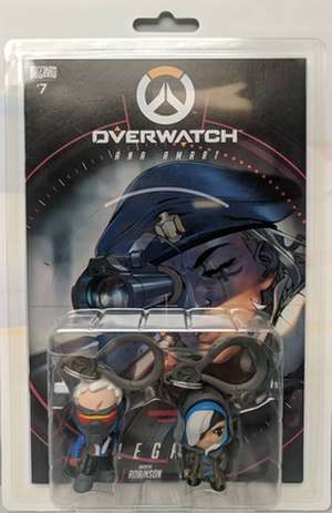 Overwatch Ana and Soldier 76 Comic Book and Backpack Hanger Two-Pack