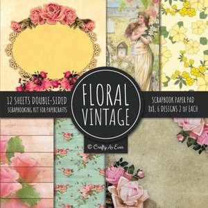 Vintage Floral Scrapbook Paper Pad 8x8 Scrapbooking Kit for Papercrafts, Cardmaking, DIY Crafts, Flower Background, Vintage Design de Craft As Ever