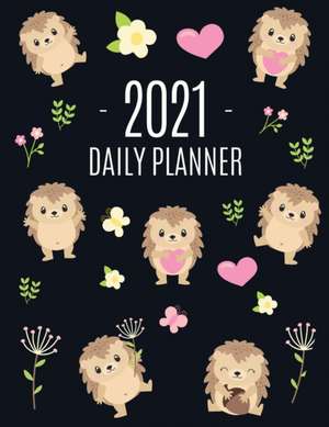 Cute Hedgehog Daily Planner 2021 de Feel Good Press