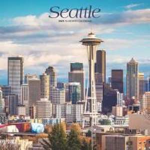 Seattle 2025 12 X 24 Inch Monthly Square Wall Calendar Plastic-Free de Browntrout