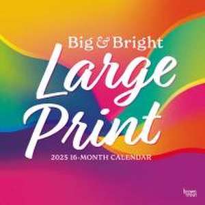 Big & Bright Large Print 2025 12 X 24 Inch Monthly Square Wall Calendar Matte Paper Plastic-Free de Browntrout