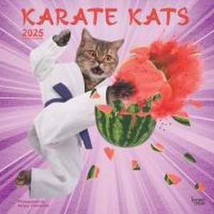 Karate Cats Official 2025 12 X 24 Inch Monthly Square Wall Calendar Plastic-Free de Browntrout