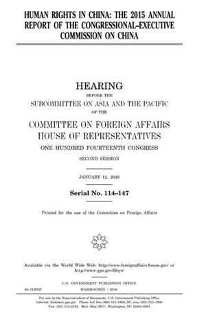 Human Rights in China de United States Congress