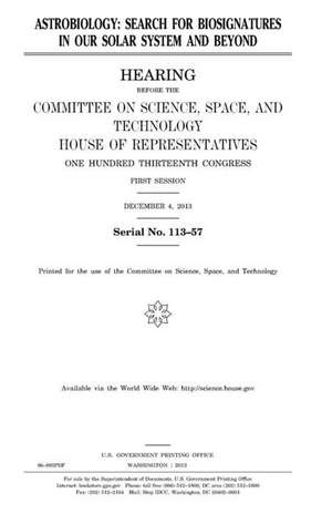 Astrobiology de United States Congress