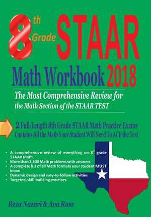 8th Grade Staar Math Workbook 2018 de Reza Nazari