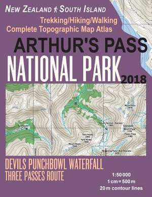 Arthur's Pass National Park Trekking/Hiking/Walking Topographic Map Atlas Devils Punchbowl Waterfall Three Passes Route New Zealand South Island 1 de Mazitto, Sergio