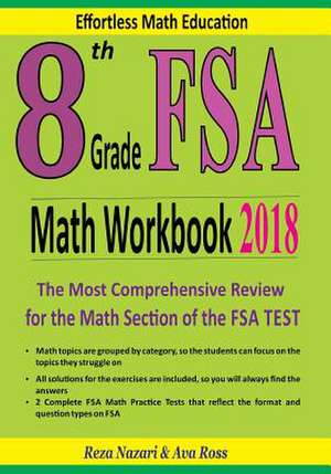 8th Grade FSA Math Workbook 2018 de Reza Nazari