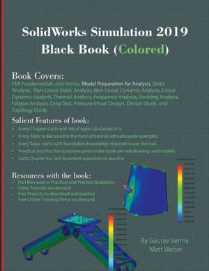 SolidWorks Simulation 2019 Black Book (Colored) de Gaurav Verma