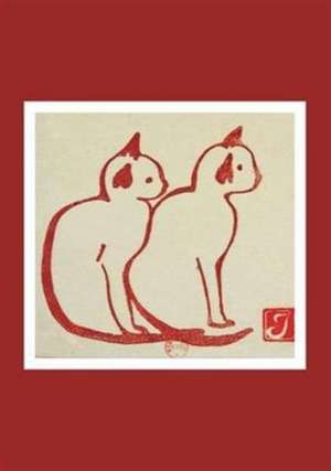 Carnet Blanc Deux Chats, Estampe de Alphonse Isaac