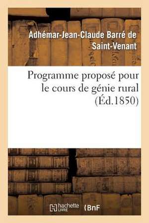 Programme Propose Pour Le Cours de Genie Rural