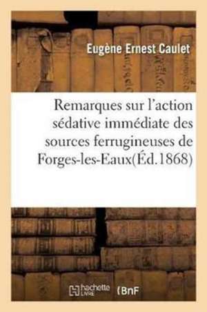 Remarques Sur l'Action Sédative Immédiate Des Sources Ferrugineuses de Forges-Les-Eaux,: Seine-Inférieure, Dans Quelques Affections Nerveuses de Eugène Ernest Caulet