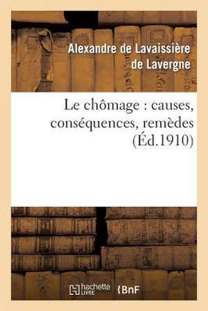 Le Chômage: Causes, Conséquences, Remèdes de Alexandre de Lavaissière de Lavergne