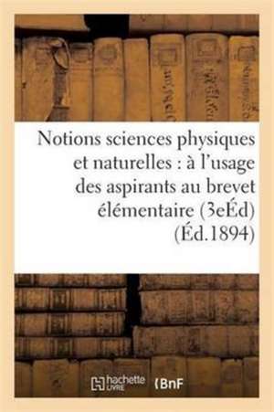 Notions sciences physiques et naturelles